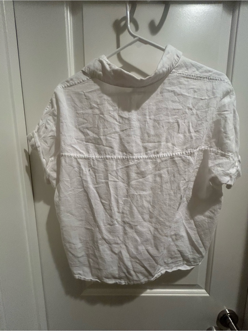 Madewell White Short-Sleeve Tie-Front Button Down Shirt Size Small - Picture 4 of 4